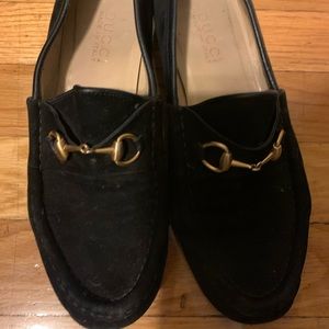 Gucci loafers size 7.5 black suede